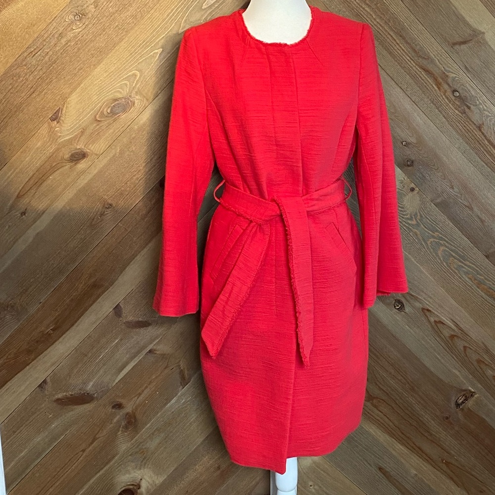 Gorgeous BANANA REPUBLIC Tomato Red Boucle Coat